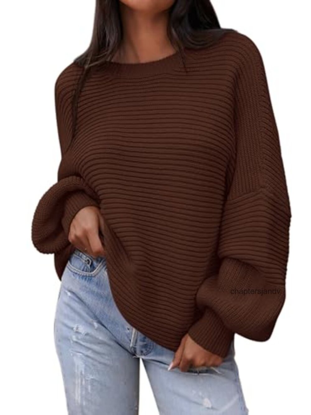 Oversized Chunky Knit Sweater Womens Lantern Sleeve Fall Winter Pullover